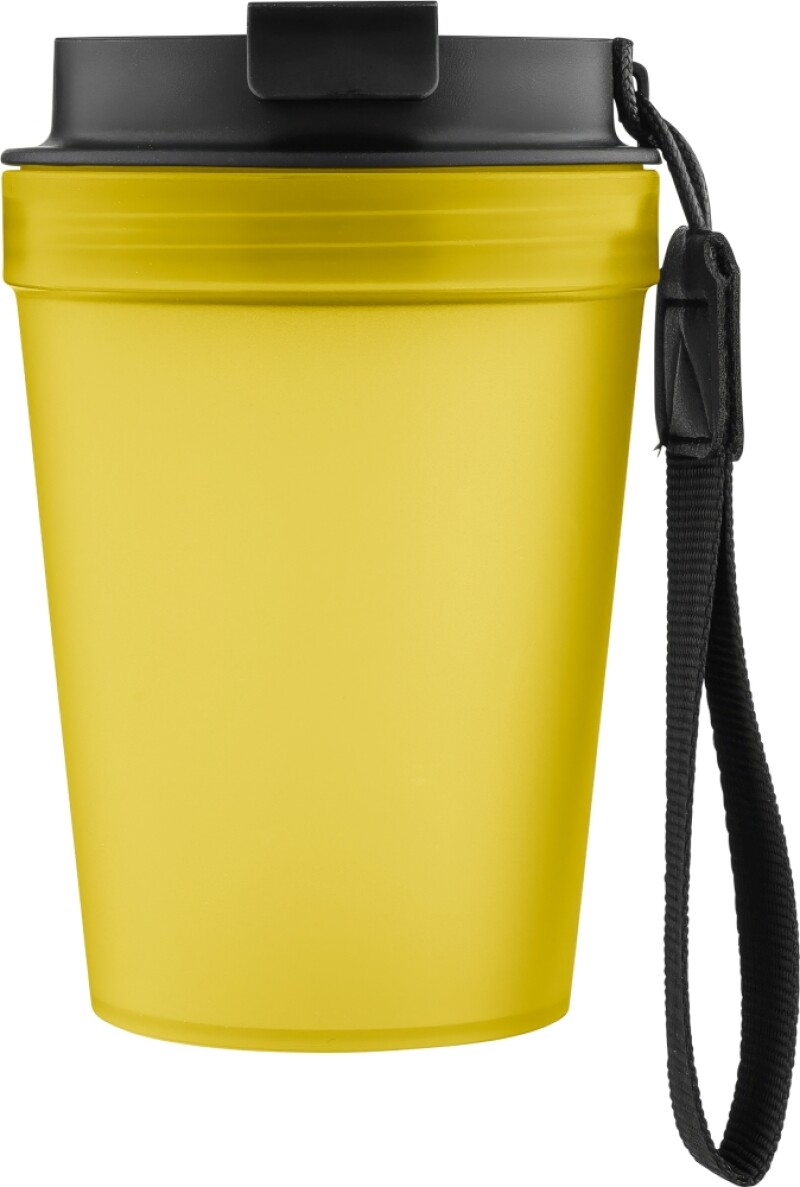 Jednostěnný termohrnek se šňůrkou na zápěstí 350 ml, žlutá