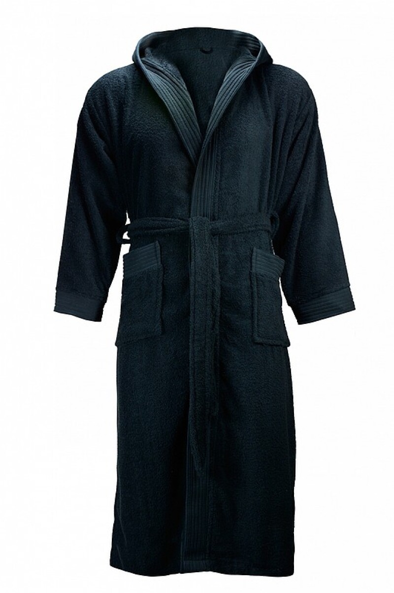 KALEBA Kvalitní župan s kapucí, černá, XXL/XXXL