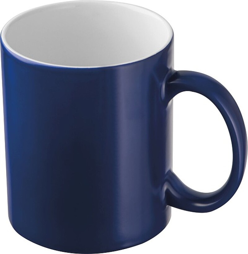 Keramický hrnek, 300ml, uvnitř bílý, z venku modrý