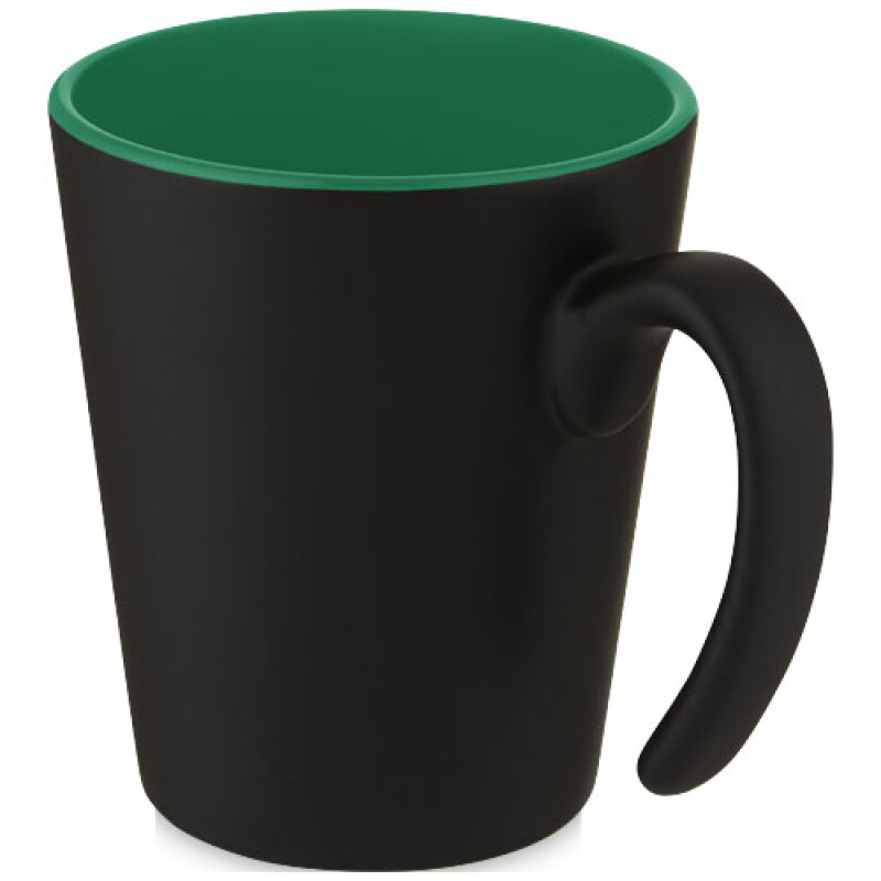 Keramický hrnek, 360ml, z venku černý, uvnitř zelený