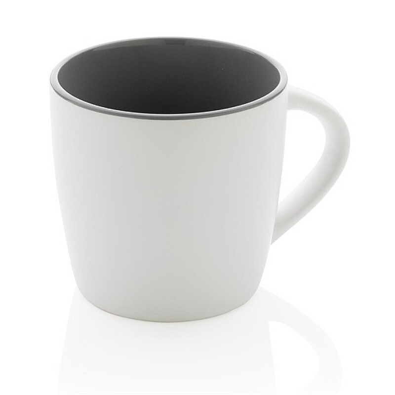 Keramický hrnek o objemu 300ml s bílým vnitřkem, šedý
