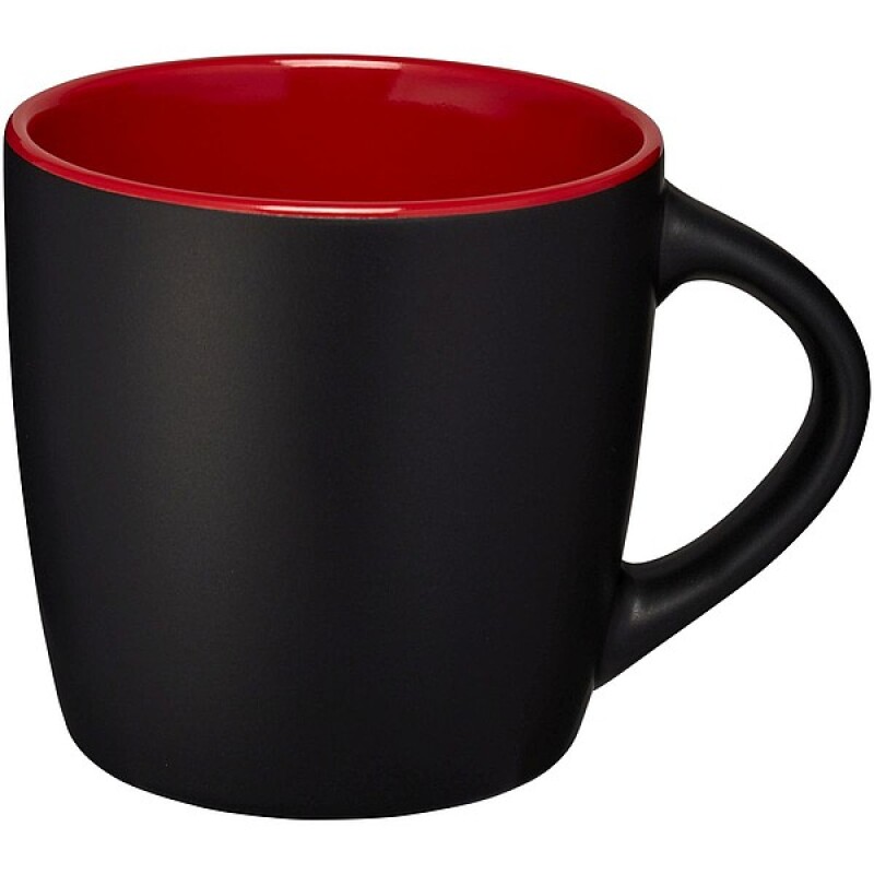 Keramický hrnek s výrazným kontrastem, objem 340 ml, černá/červená
