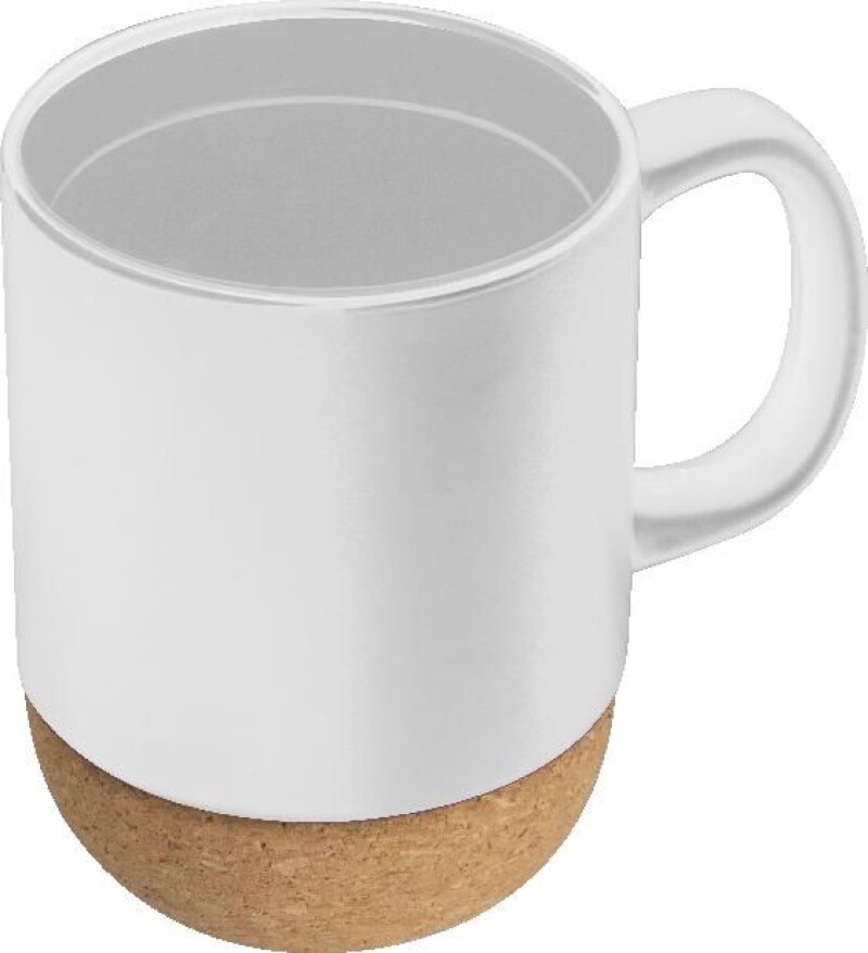 Keramický šálek s korkem,bílá
