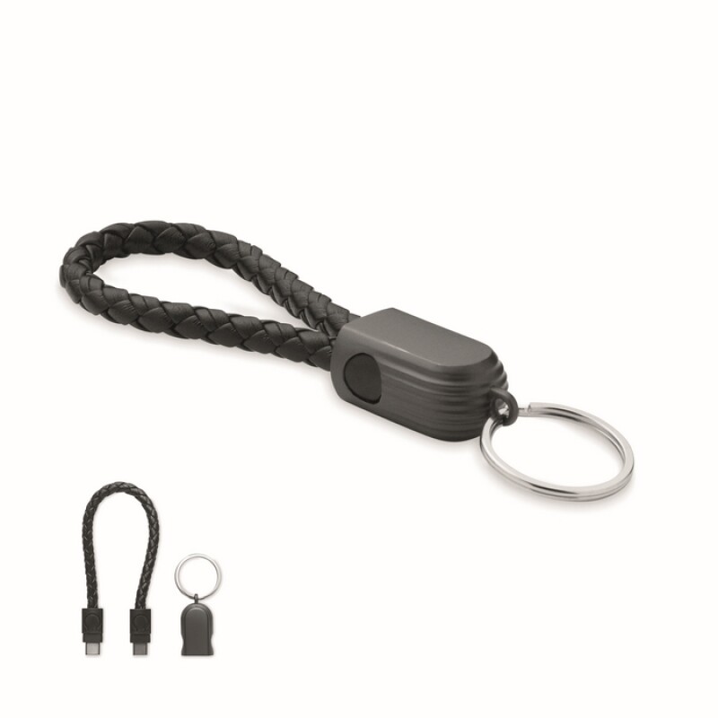 Klíčenka a kabel type-C, černá