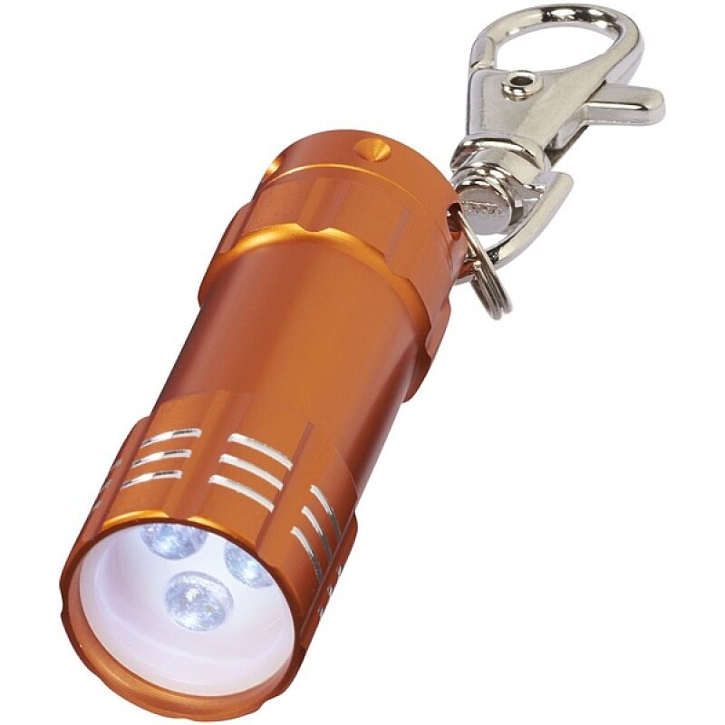 Kovová klíčenka se 3 bílými LED světly, černá