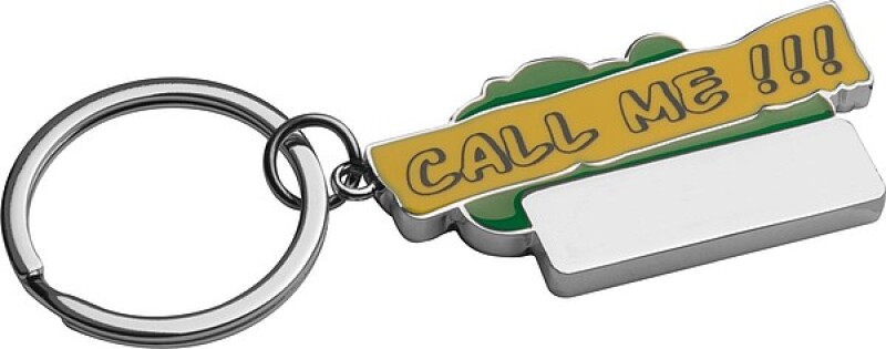 Kovový přívěsek na klíče "Call me ", zelený