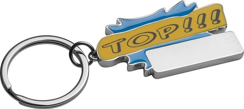 Kovový přívěsek na klíče "TOP ", modrý