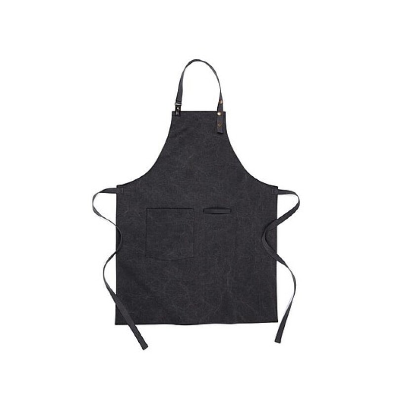Kuchyňská zástěra z recyklovaných materiálů, černá