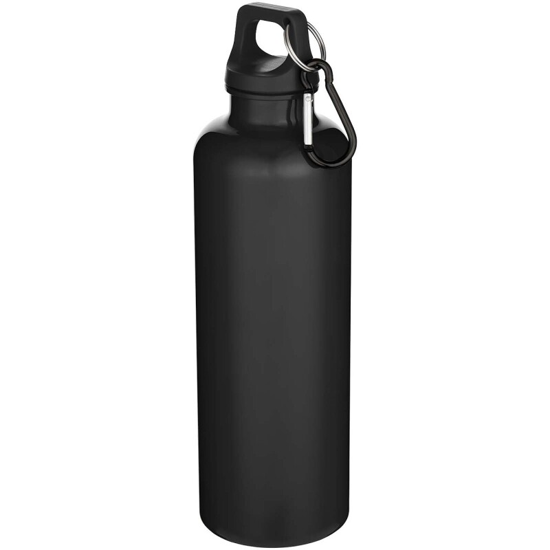 Láhev na vodu s karabinou z recyklovaného plastu 750 ml, černá