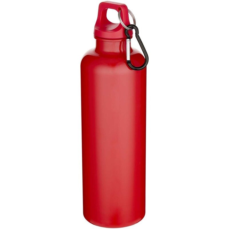 Láhev na vodu s karabinou z recyklovaného plastu 750 ml, červená