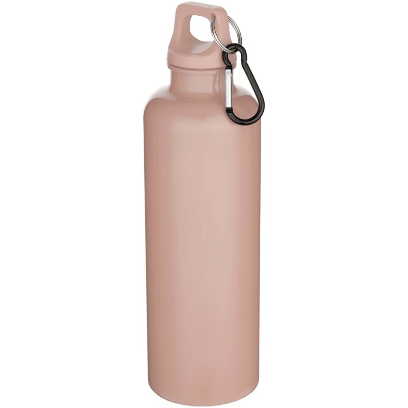 Láhev na vodu s karabinou z recyklovaného plastu 750 ml, jemně růžová