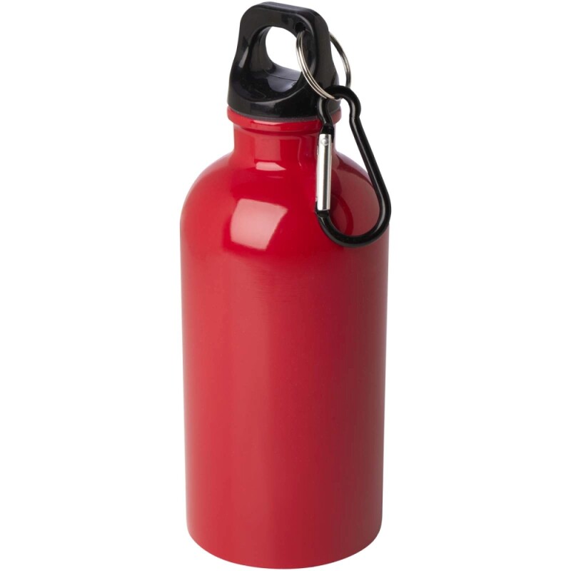 Láhev na vodu z nerezové oceli s karabinou 400ml, červená