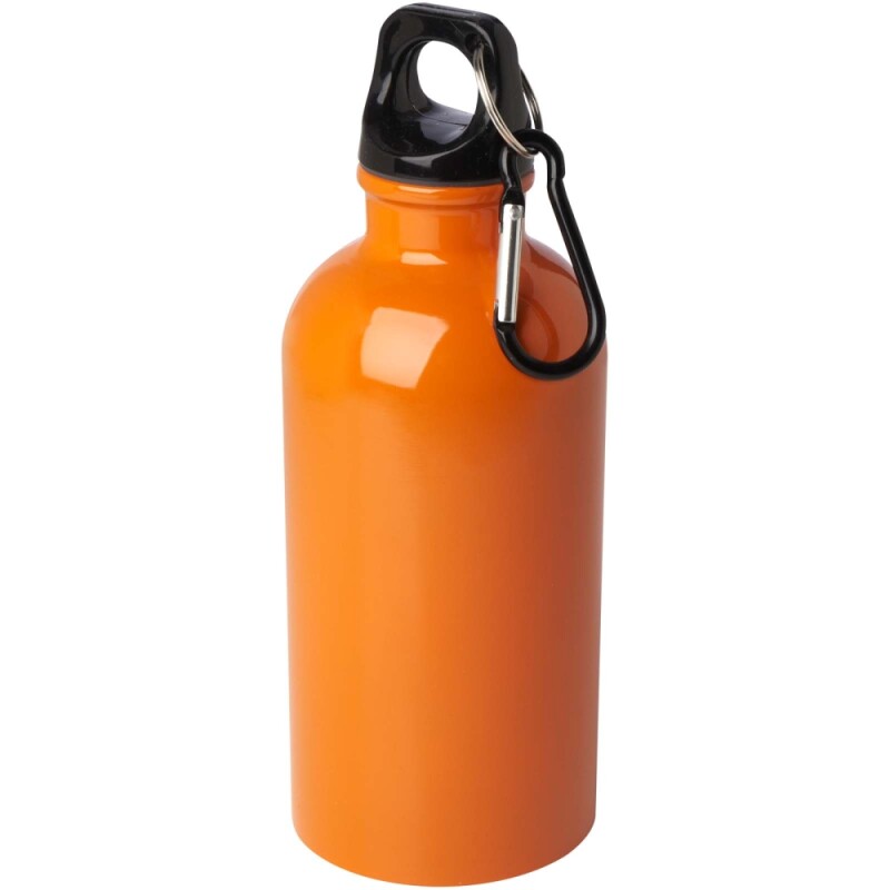 Láhev na vodu z nerezové oceli s karabinou 400ml, oranžová