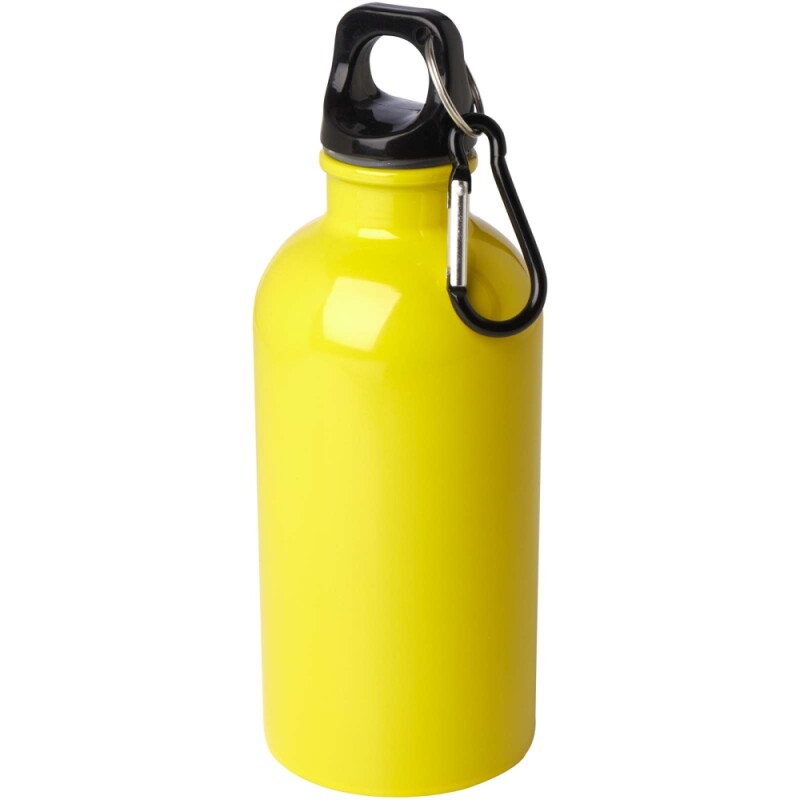 Láhev na vodu z nerezové oceli s karabinou 400ml, žlutá