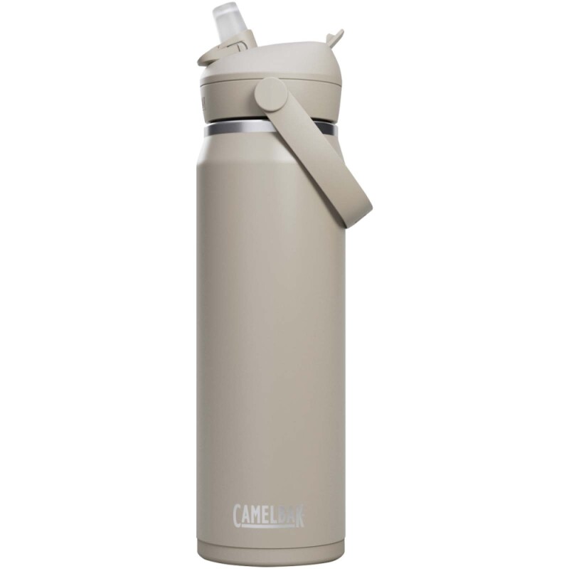 Láhev na vodu z nerezové oceli s výklopným brčkem 750ml, Světle šedá
