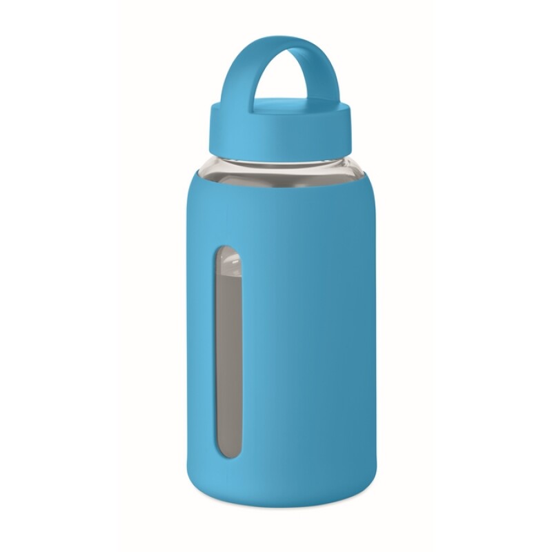 Láhev z borosilikátového skla 600 ml, tyrkysová