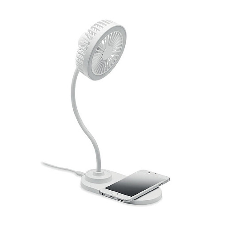 LUISO Stolní ventilátor se 3 nastavitelnými rychlostmi a 10W bezdrátovou nabíječkou