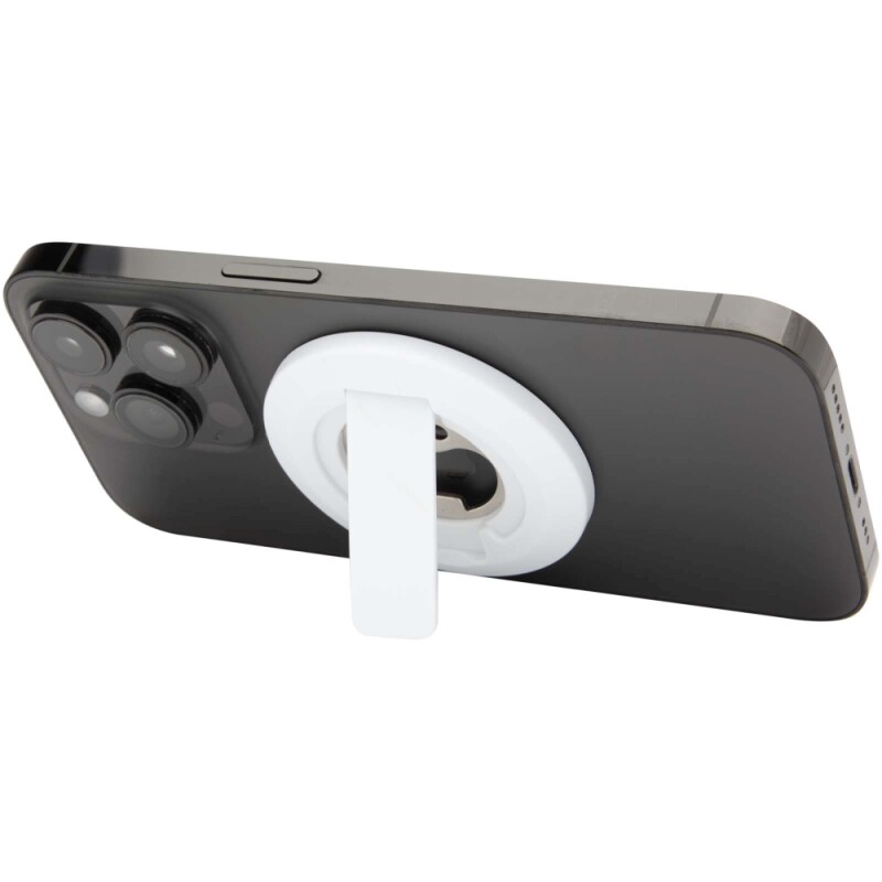 Magnetický stojánek na telefon z recyklovaného plastu s otvírákem na lahve, bílá