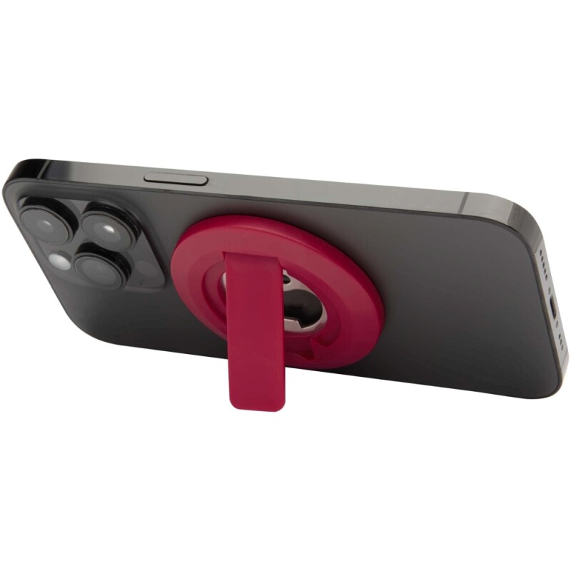Magnetický stojánek na telefon z recyklovaného plastu s otvírákem na lahve, červená