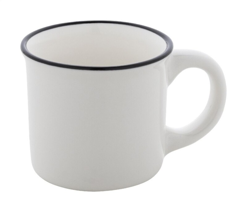 Malý keramický vintage hrnek, bílá