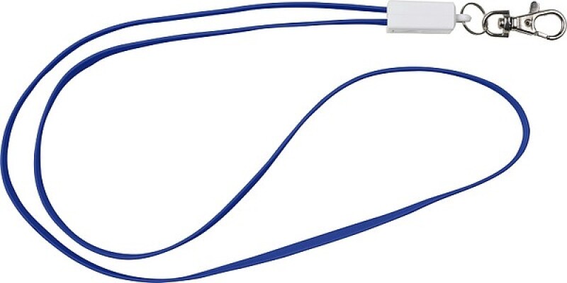 MEDAR Šňůrka na kliče a nabíjecí kabel v jednom, modrá