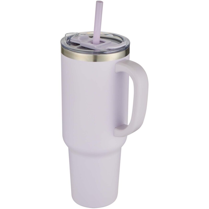 Měděný vakuově izolovaný termohrnek s brčkem a dvojitou stěnou 1200ml, světle fialová