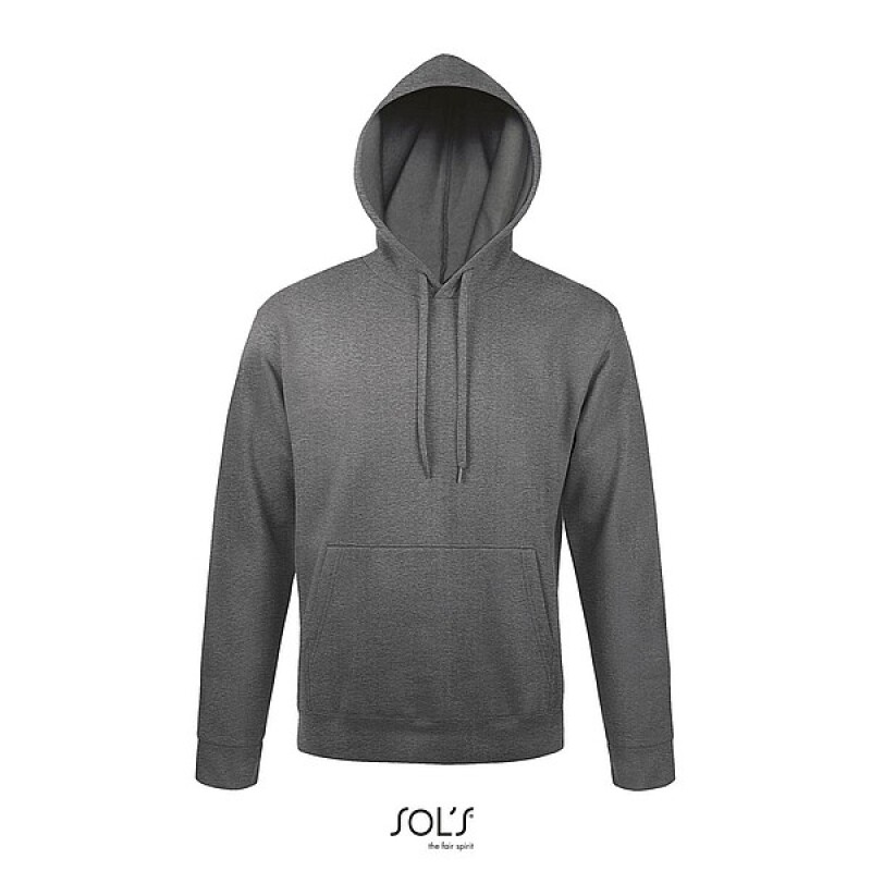 Mikina s kapucí SOLS SNAKE, tmavě šedý melír, 3XL