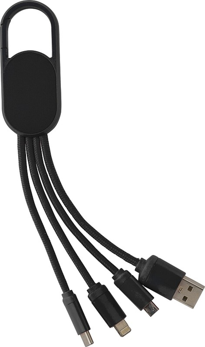 DEZIDER Nabíjecí kabel 4v1 s karabinou, černá