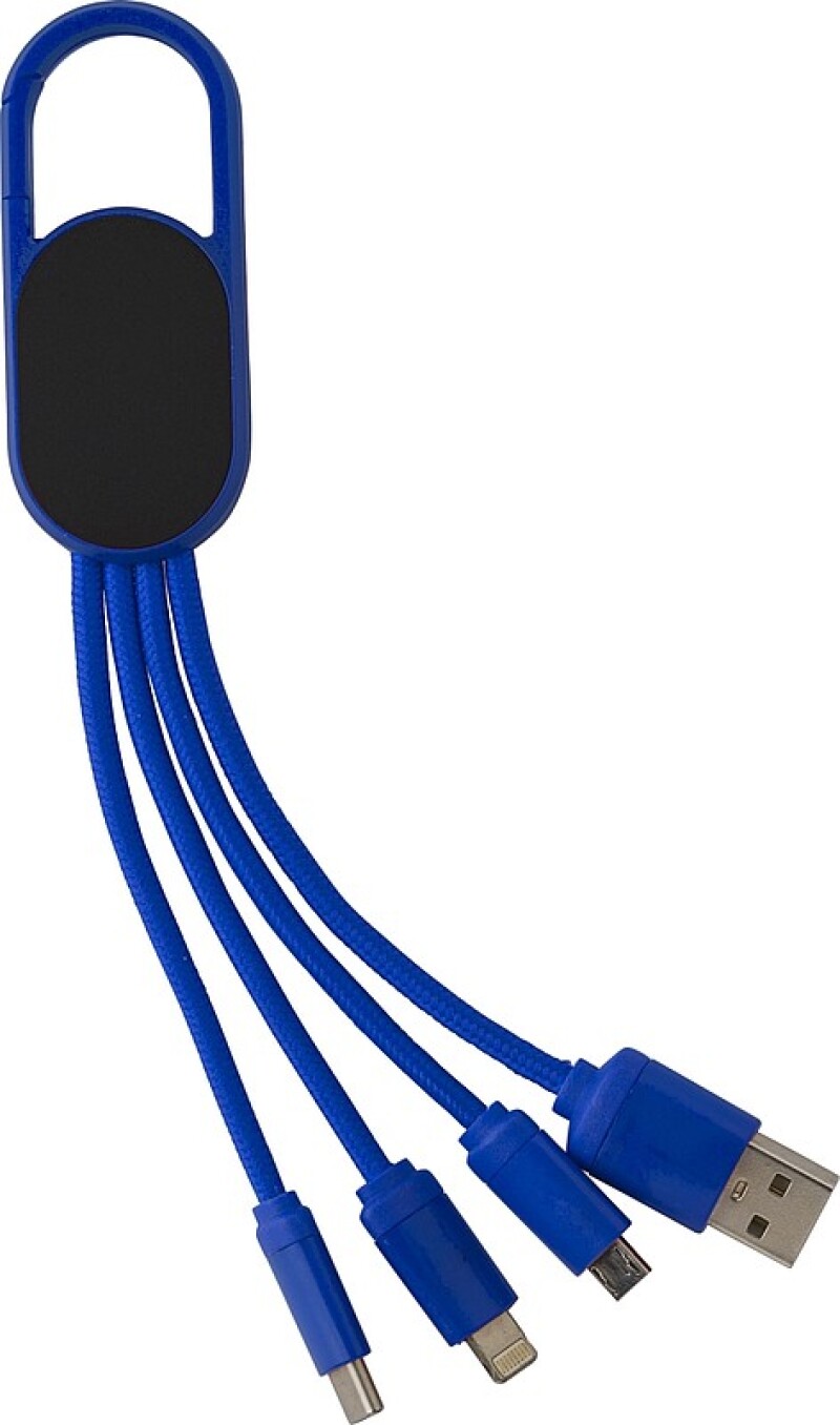 DEZIDER Nabíjecí kabel 4v1 s karabinou, modrá
