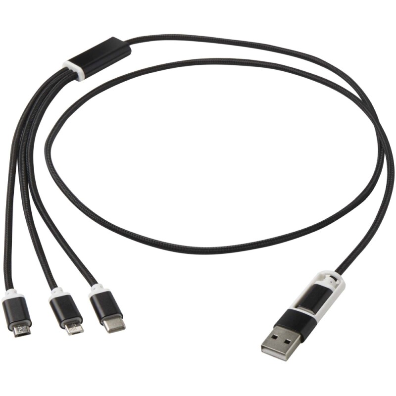 Nabíjecí kabel 5v1 z recyklovaného hliníku, černá