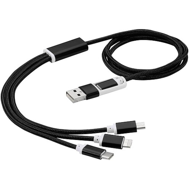Nabíjecí kabel s dvojitým vstupem, černý