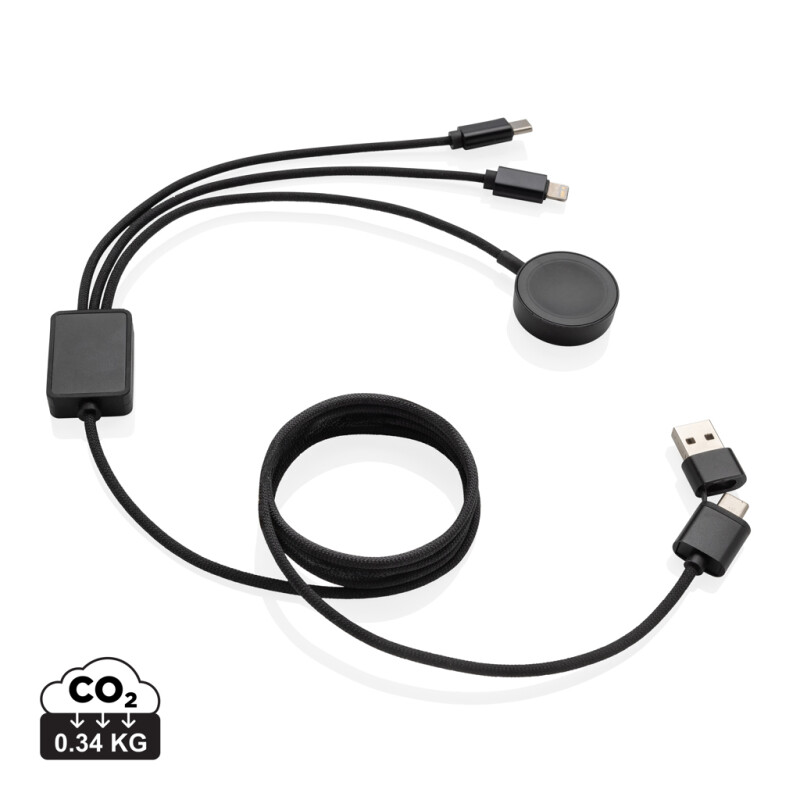 Nabíjecí kabel s nabíječkou hodinek 6 v 1 z RCS rPET, šedá
