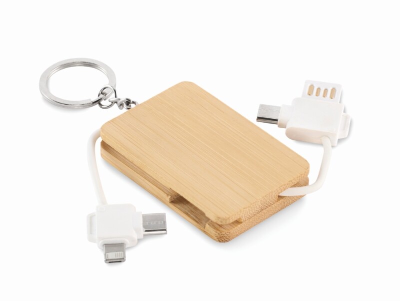 Nabíjecí kabel ve formě přívěsku, světle hnědá