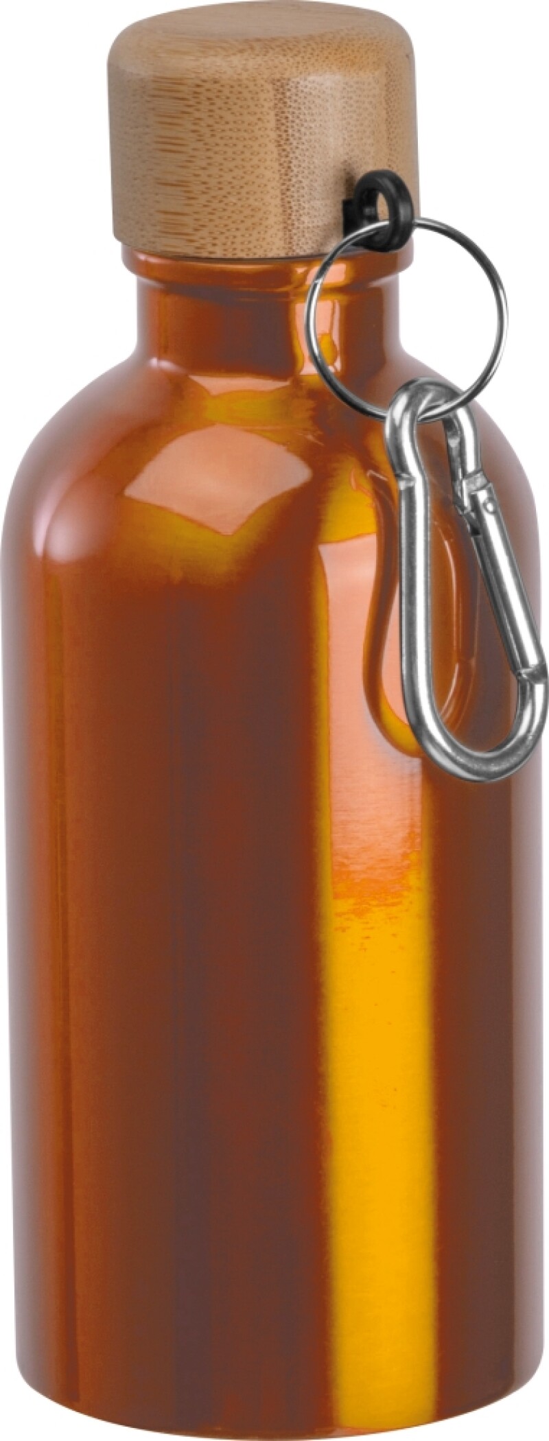 Nerezová láhev s karabinou 400 ml, oranžová