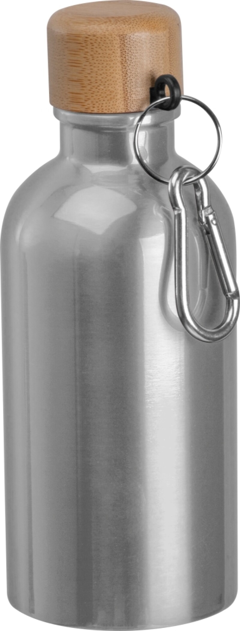 Nerezová láhev s karabinou 400 ml, šedá