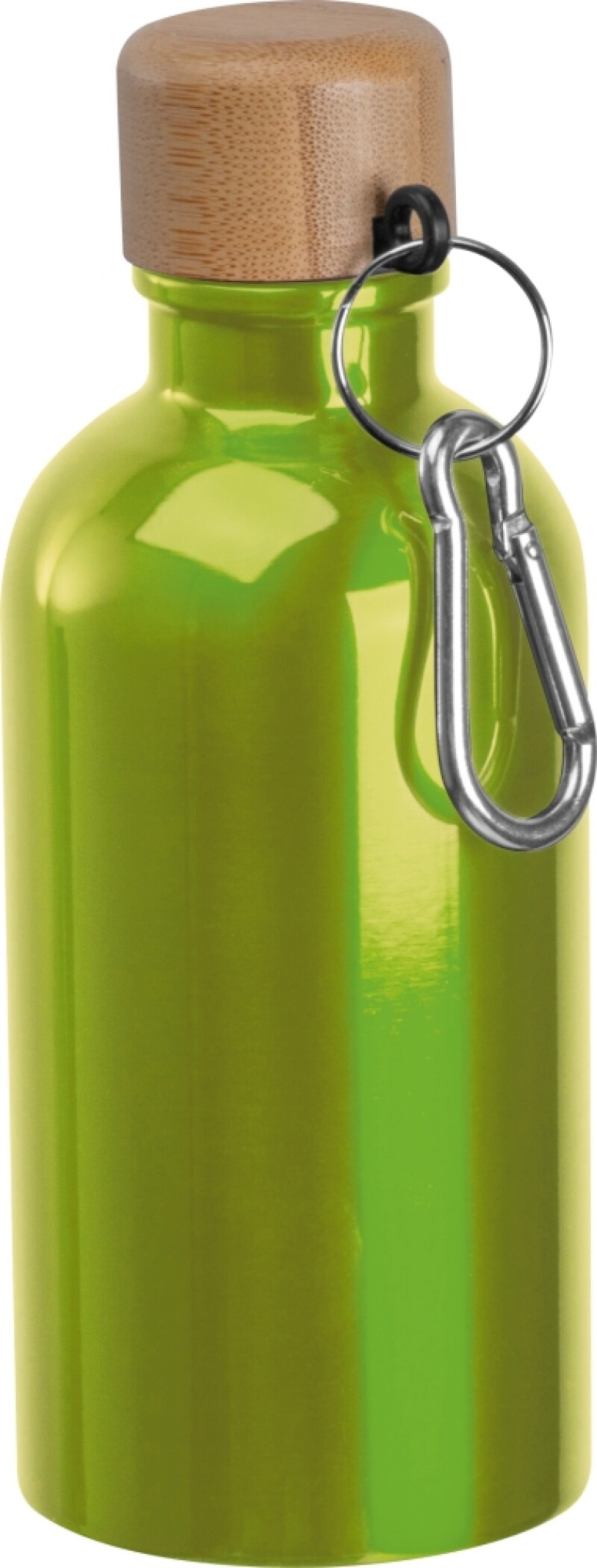 Nerezová láhev s karabinou 400 ml, světle zelená
