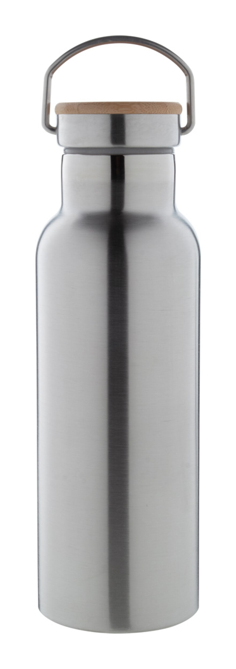 Nerezová termoska 500ml s bambusem na víčku, stříbrná