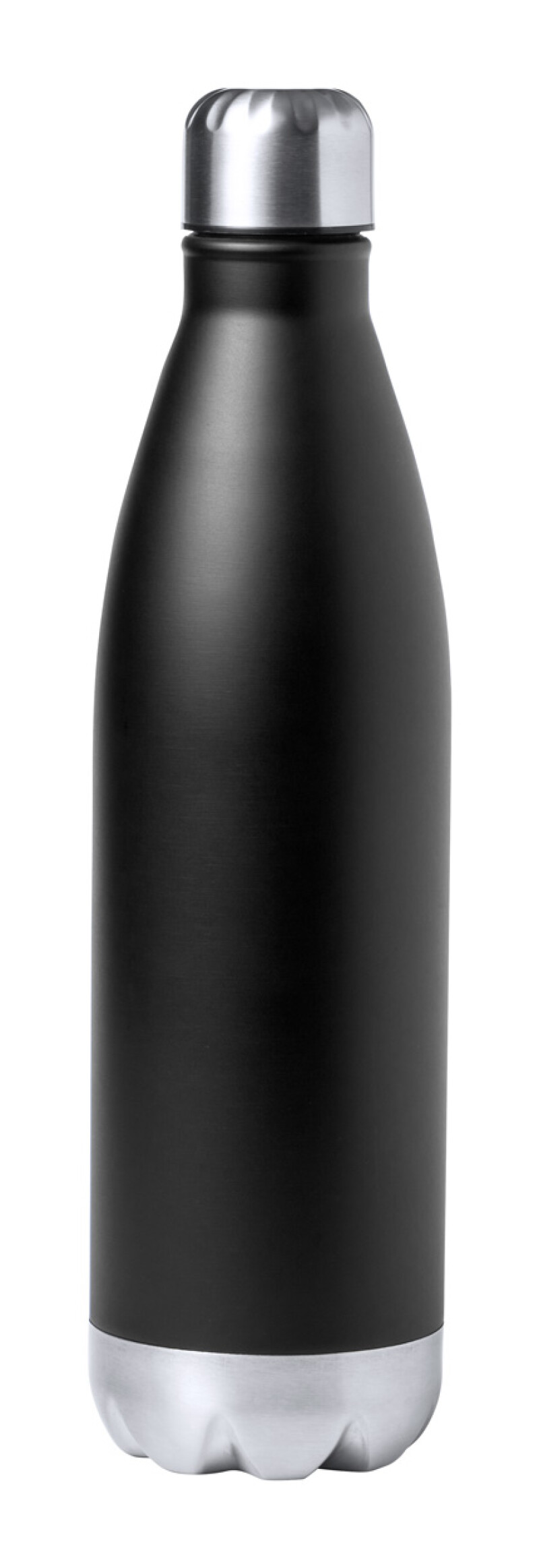 Nerezová termoska ve tvaru láhve, 750ml, izolovaná mědí, černá