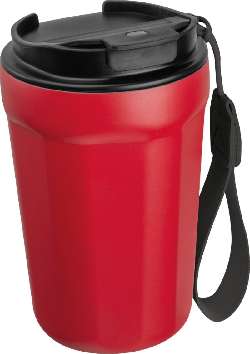 Nerezový cestovní termohrnek 350 ml, červená
