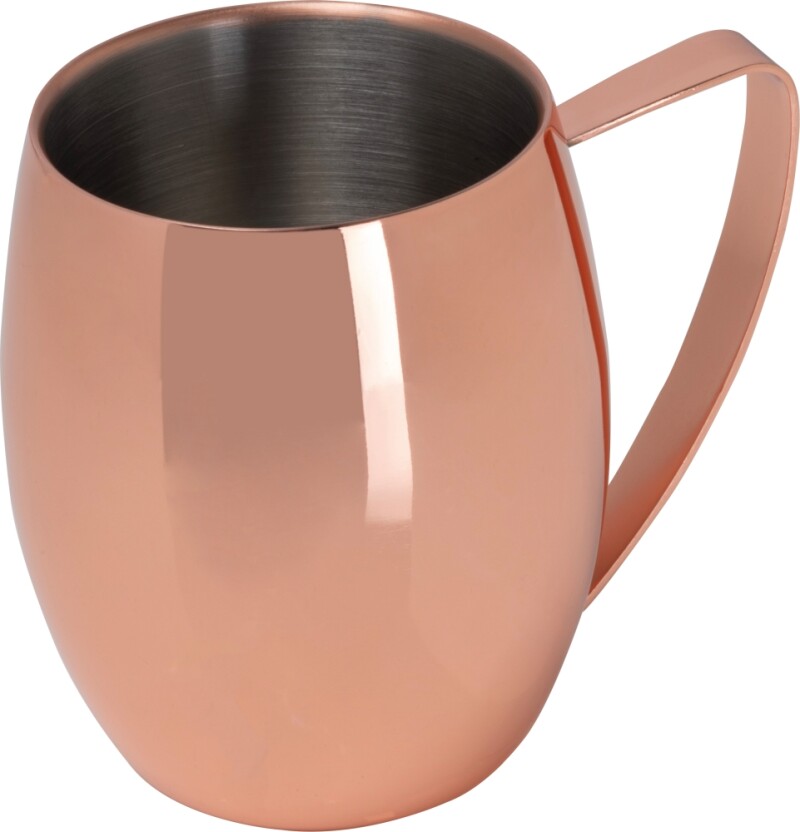 Nerezový hrnek s uchem 400 ml, růžová