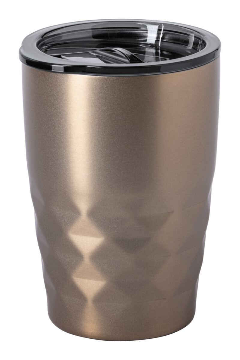 Nerezový termohrnek s měděnou izolací, 350ml, zlatý