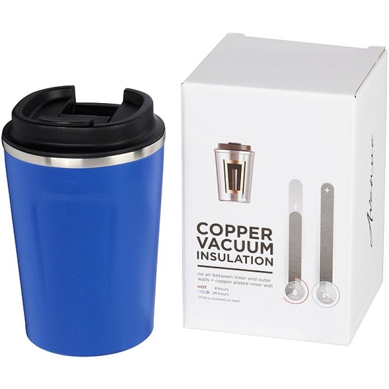 Nerezový vakuový termohrnek s pevným uzávěrem, objem 360 ml, bílá