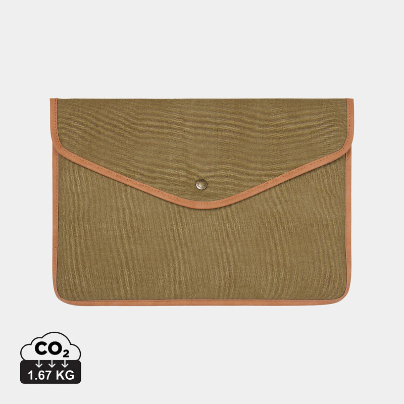 Obal na 14" notebook z recyklovaného plátna, zelená