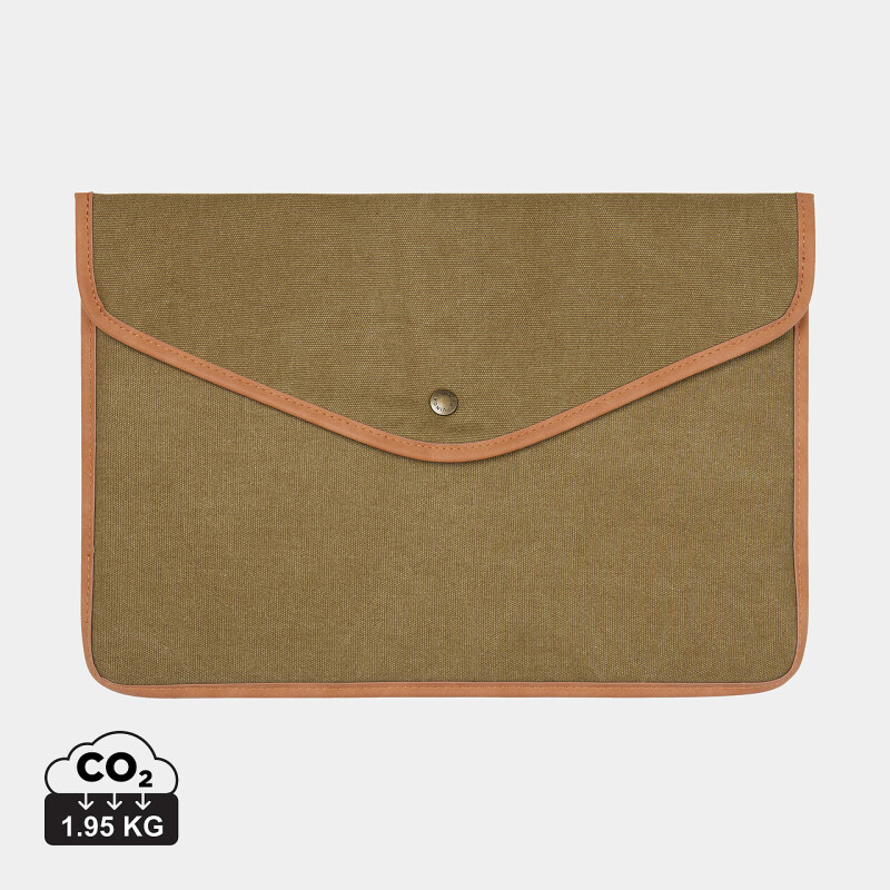 Obal na 16" notebook z recyklovaného plátna, zelená