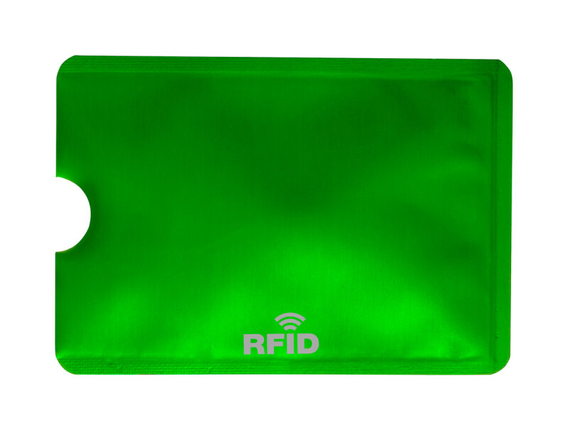 Obal na kartu s RFID ochranou, zelený
