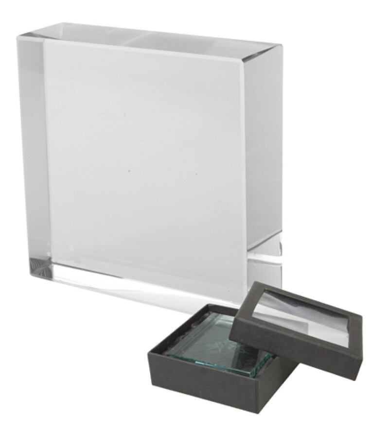 Obdélníkové skleněné težítko vhodné pro 3D laser, 6x6x2cm
