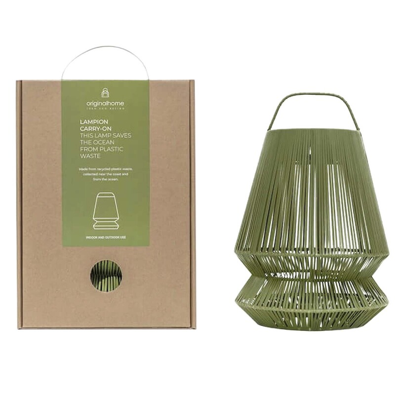 Originalhome lampion z recyklovaného materiálu, zelená