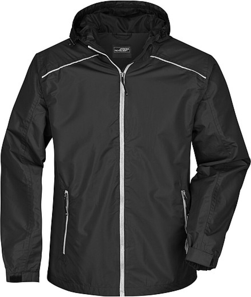 Pánská bunda do deště James & Nicholson RAIN, černá, XL