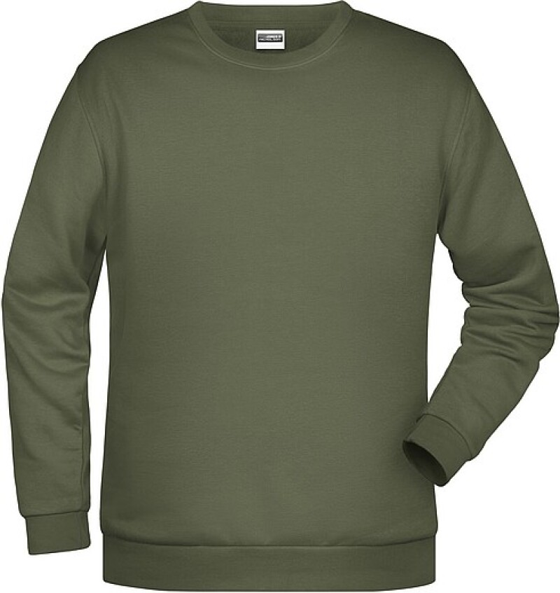 Pánská mikina James Nicholson sweatshirt men, tmavá zelená vojenská, vel. M
