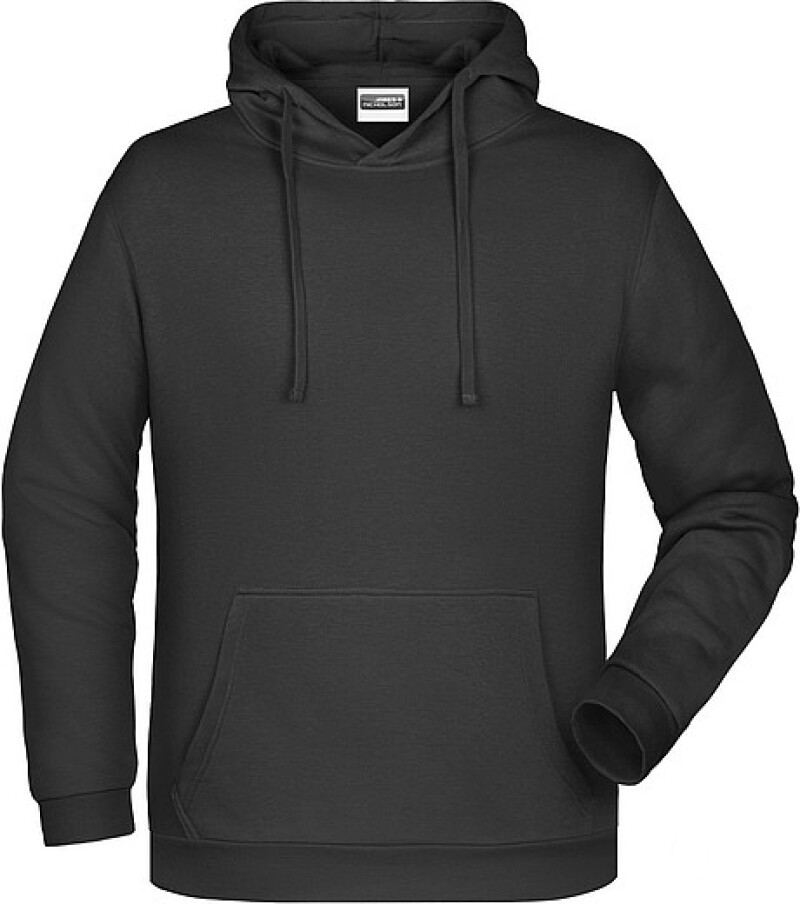 Pánská mikina s kapucí James Nicholson sweat hoodie men, černá, vel. 5XL